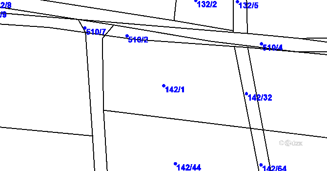 Parcela st. 142/1 v KÚ Spytovice, Katastrální mapa