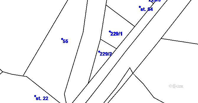 Parcela st. 229/2 v KÚ Spytovice, Katastrální mapa
