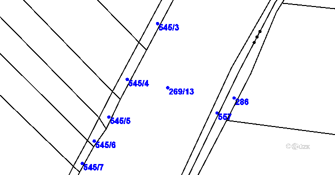 Parcela st. 269/13 v KÚ Spytovice, Katastrální mapa