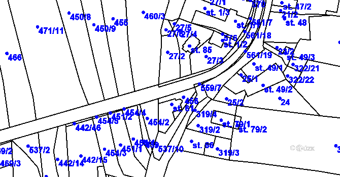 Parcela st. 559 v KÚ Spytovice, Katastrální mapa