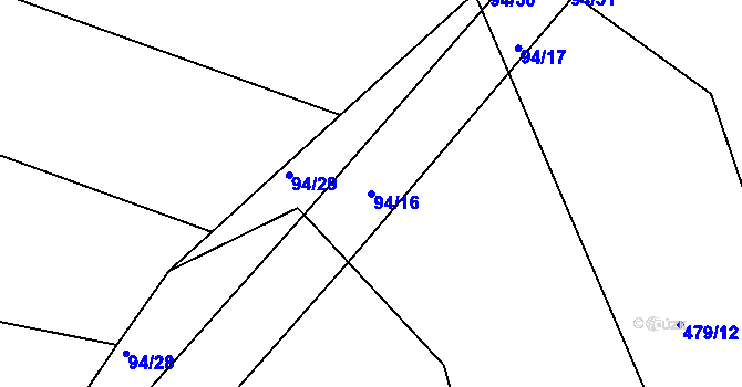 Parcela st. 94/16 v KÚ Spytovice, Katastrální mapa