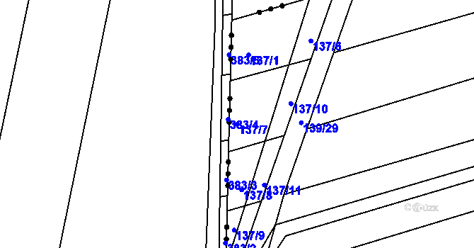 Parcela st. 137/7 v KÚ Spytovice, Katastrální mapa