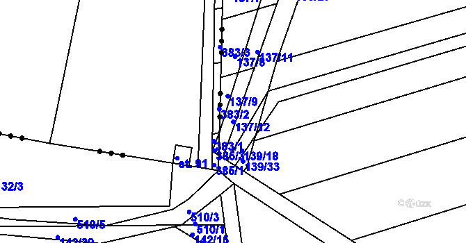 Parcela st. 137/12 v KÚ Spytovice, Katastrální mapa