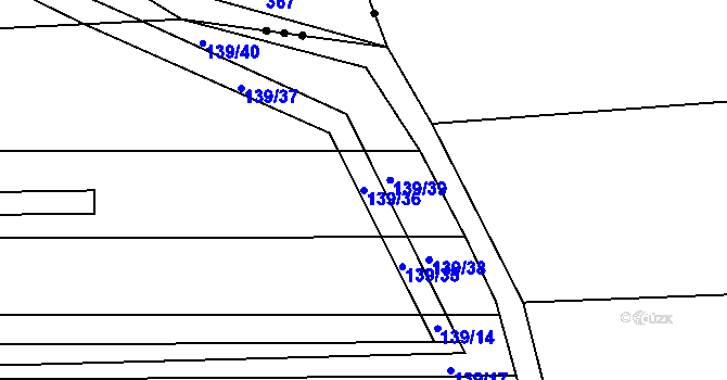 Parcela st. 139/36 v KÚ Spytovice, Katastrální mapa