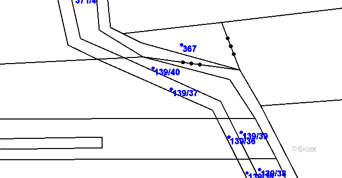 Parcela st. 139/37 v KÚ Spytovice, Katastrální mapa