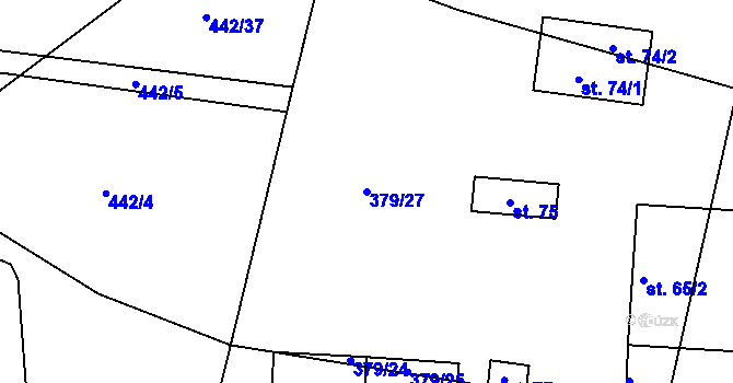 Parcela st. 379/27 v KÚ Spytovice, Katastrální mapa