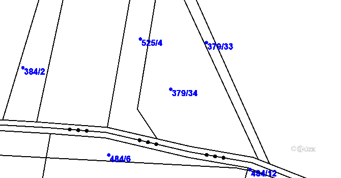 Parcela st. 379/34 v KÚ Spytovice, Katastrální mapa