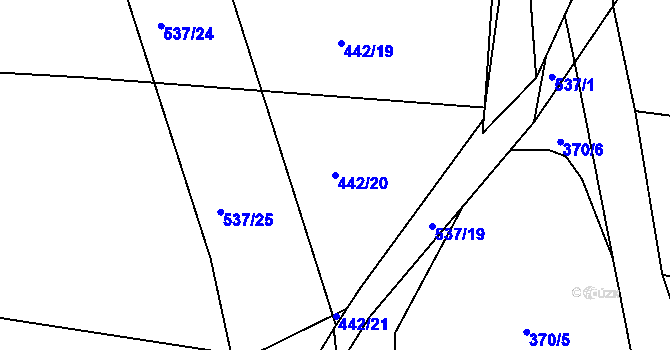 Parcela st. 442/20 v KÚ Spytovice, Katastrální mapa