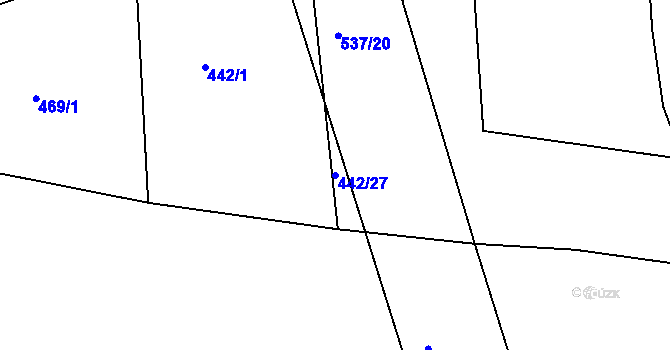 Parcela st. 442/27 v KÚ Spytovice, Katastrální mapa