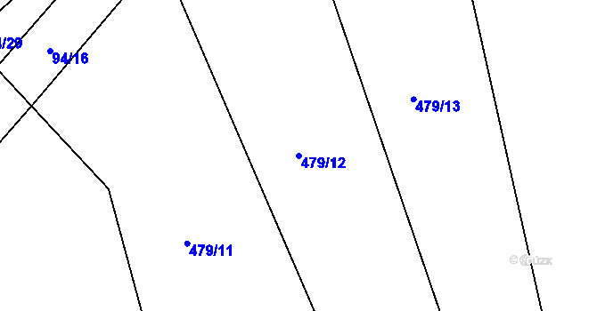 Parcela st. 479/12 v KÚ Spytovice, Katastrální mapa