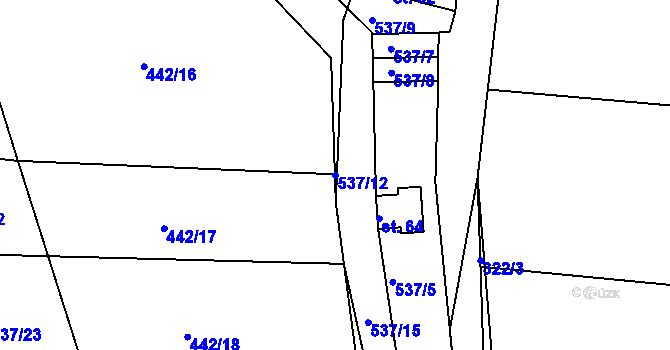 Parcela st. 537/12 v KÚ Spytovice, Katastrální mapa
