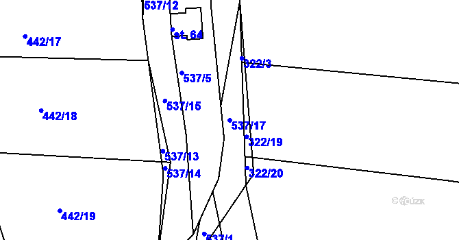 Parcela st. 537/17 v KÚ Spytovice, Katastrální mapa
