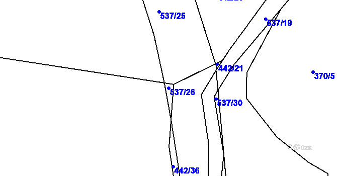 Parcela st. 537/26 v KÚ Spytovice, Katastrální mapa