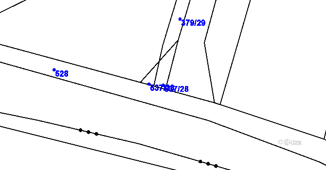 Parcela st. 537/28 v KÚ Spytovice, Katastrální mapa