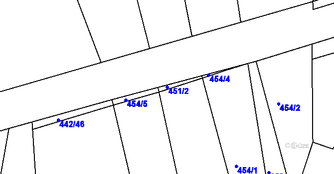 Parcela st. 451/2 v KÚ Spytovice, Katastrální mapa