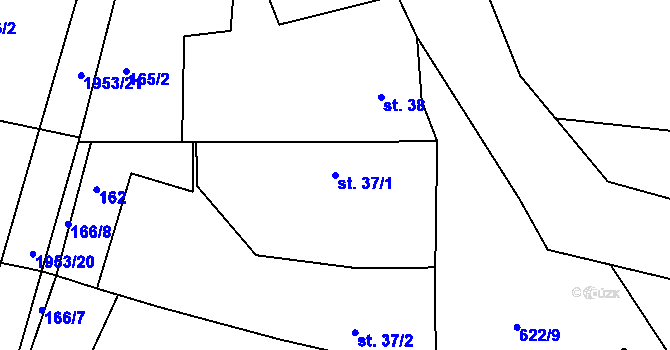 Parcela st. 37/1 v KÚ Zdechovice, Katastrální mapa