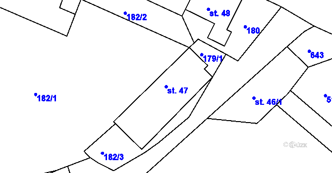 Parcela st. 47 v KÚ Zdechovice, Katastrální mapa