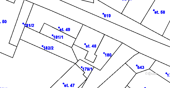 Parcela st. 48 v KÚ Zdechovice, Katastrální mapa