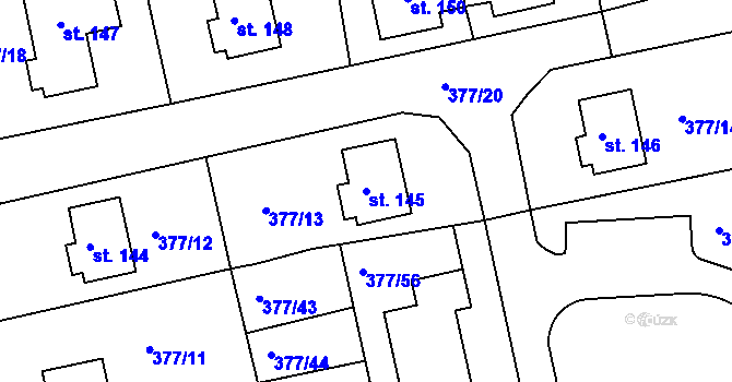 Parcela st. 145 v KÚ Zdechovice, Katastrální mapa