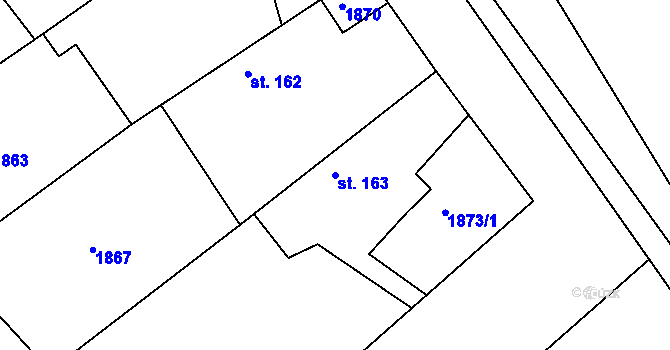 Parcela st. 163 v KÚ Zdechovice, Katastrální mapa