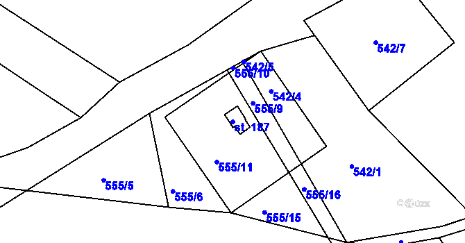 Parcela st. 187 v KÚ Zdechovice, Katastrální mapa
