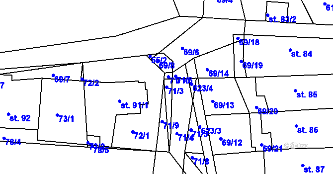 Parcela st. 71/3 v KÚ Zdechovice, Katastrální mapa