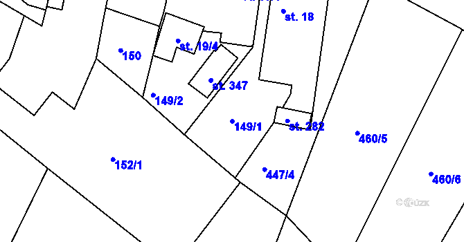 Parcela st. 149/1 v KÚ Zdechovice, Katastrální mapa