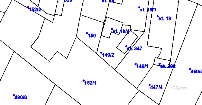 Parcela st. 149/2 v KÚ Zdechovice, Katastrální mapa