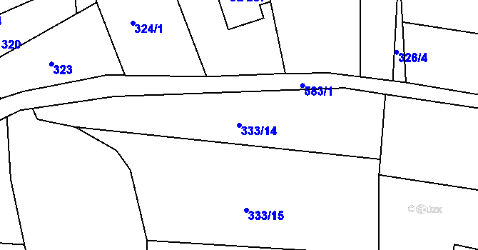 Parcela st. 333/14 v KÚ Zdechovice, Katastrální mapa
