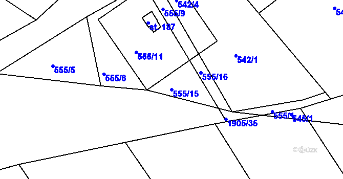 Parcela st. 555/15 v KÚ Zdechovice, Katastrální mapa