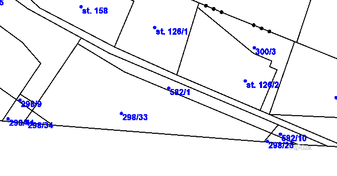 Parcela st. 582/1 v KÚ Zdechovice, Katastrální mapa