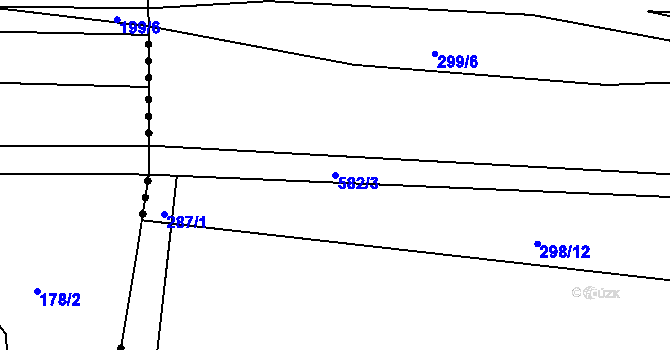 Parcela st. 582/3 v KÚ Zdechovice, Katastrální mapa
