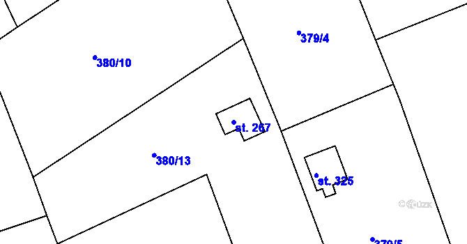 Parcela st. 267 v KÚ Zdechovice, Katastrální mapa