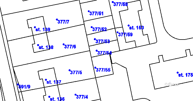 Parcela st. 377/54 v KÚ Zdechovice, Katastrální mapa