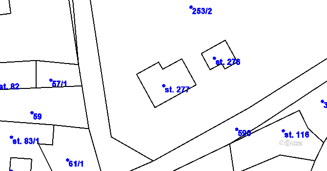 Parcela st. 277 v KÚ Zdechovice, Katastrální mapa