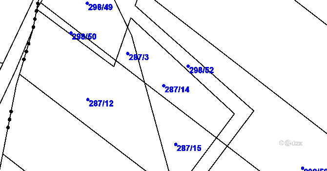 Parcela st. 287/14 v KÚ Zdechovice, Katastrální mapa