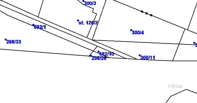 Parcela st. 582/10 v KÚ Zdechovice, Katastrální mapa