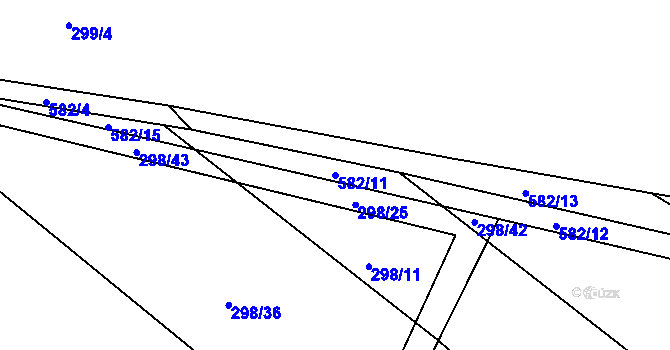Parcela st. 582/11 v KÚ Zdechovice, Katastrální mapa