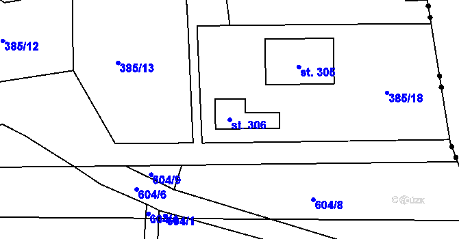 Parcela st. 306 v KÚ Zdechovice, Katastrální mapa