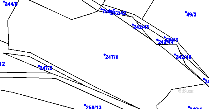Parcela st. 247/1 v KÚ Zdelov, Katastrální mapa