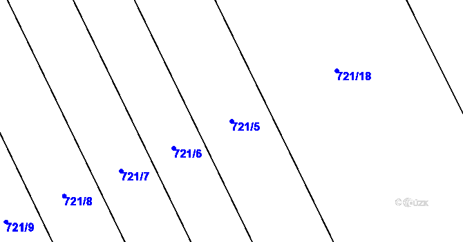 Parcela st. 721/5 v KÚ Zdelov, Katastrální mapa