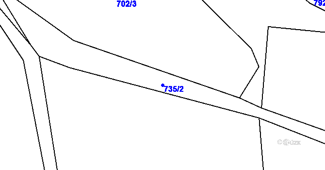 Parcela st. 735/2 v KÚ Zdelov, Katastrální mapa