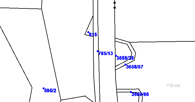 Parcela st. 785/13 v KÚ Zdelov, Katastrální mapa