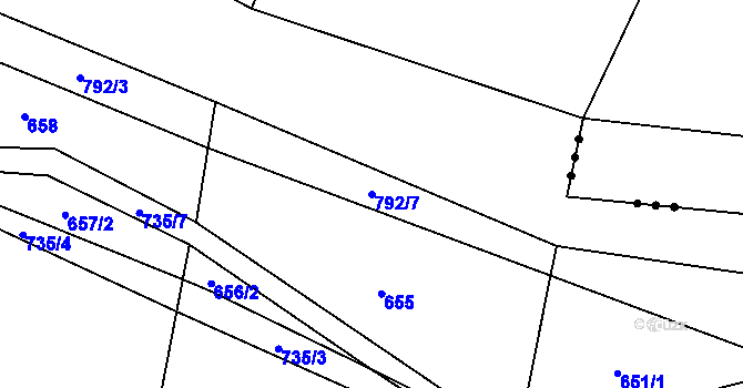 Parcela st. 792/7 v KÚ Zdelov, Katastrální mapa