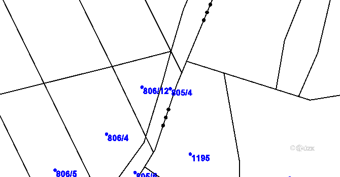 Parcela st. 805/4 v KÚ Zdelov, Katastrální mapa