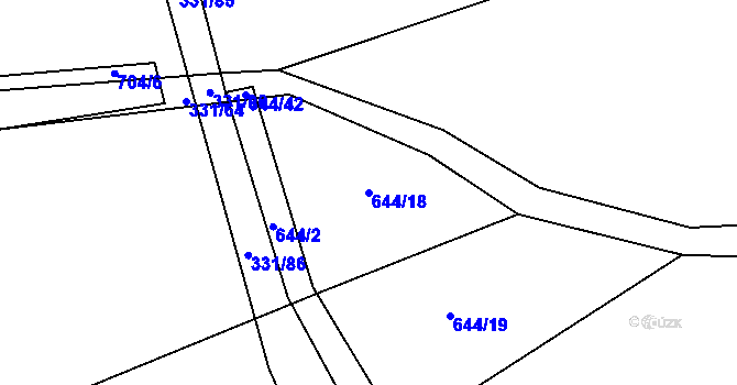 Parcela st. 644/18 v KÚ Zdemyslice, Katastrální mapa