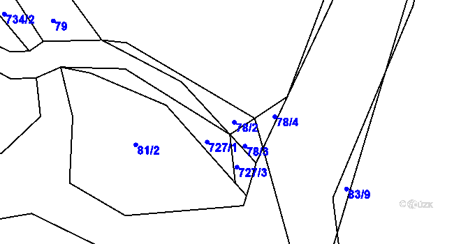 Parcela st. 78/2 v KÚ Zdemyslice, Katastrální mapa