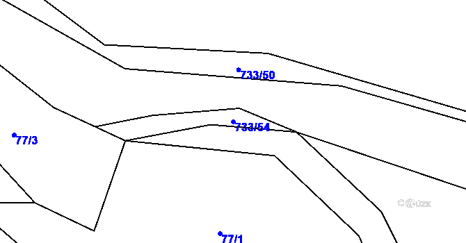 Parcela st. 733/54 v KÚ Zdemyslice, Katastrální mapa