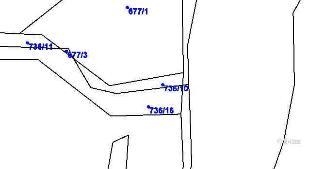 Parcela st. 736/10 v KÚ Zdemyslice, Katastrální mapa