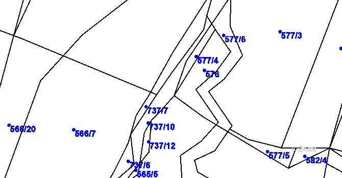 Parcela st. 736/52 v KÚ Zdemyslice, Katastrální mapa